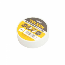 Ізоляційна стрічка 19мм х 9,2мм біла 0,13мм Tolsen 38024