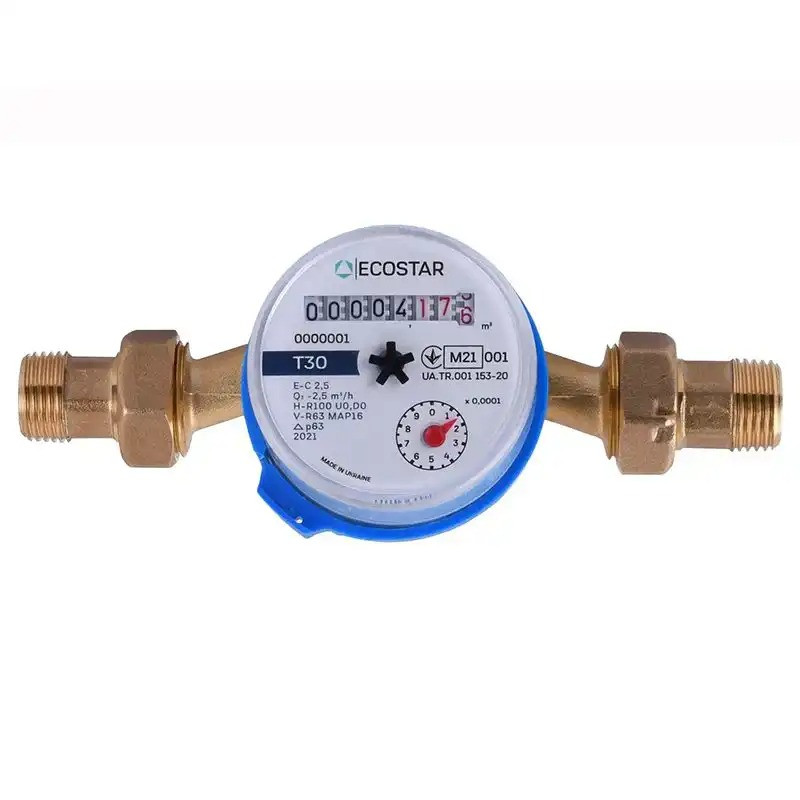 Лічильник холодної води ECOSTAR 1/2“(зі штуцерами) L110 E-C 2,5