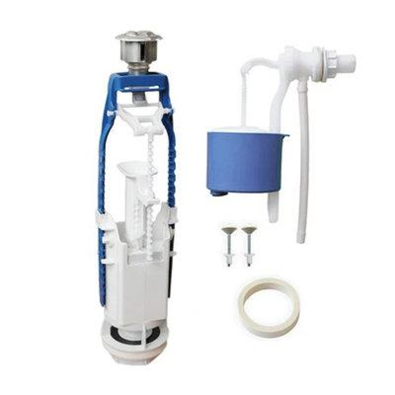 Комплект для бачка змивного кнопка подвійна хром (бок. підкл.) АБ 77.54.У1.3