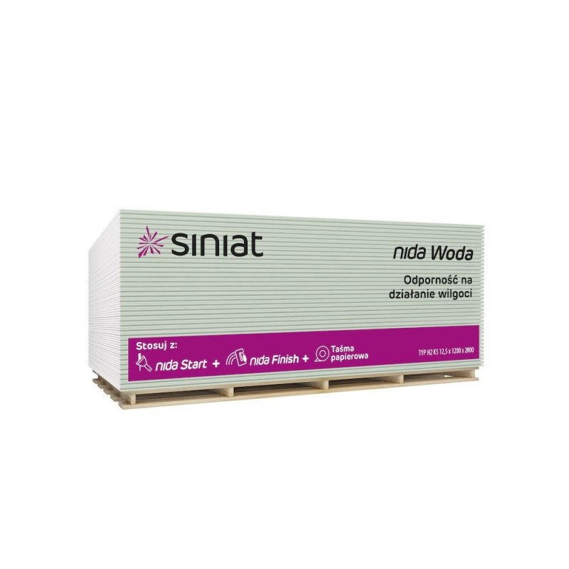 ЛГК Siniat NIDA Water 12,5мм вологостікий (1,2 х 2,6м)