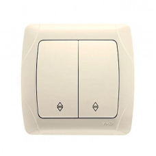 Вимикач 2 скр прохідний Кармен крем