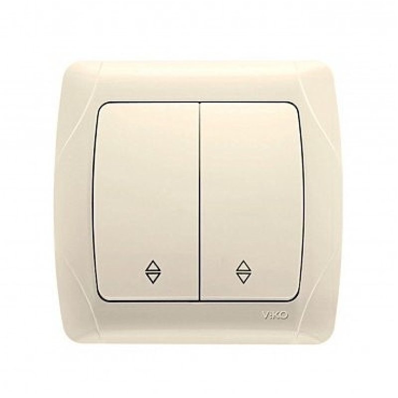 Вимикач 2 скр прохідний Кармен крем