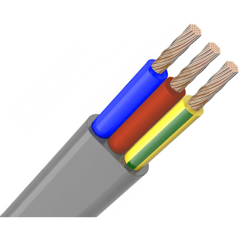 Кабель ВВГ 3 нг-LS П 3х2,5 (КУ) СІРИЙ