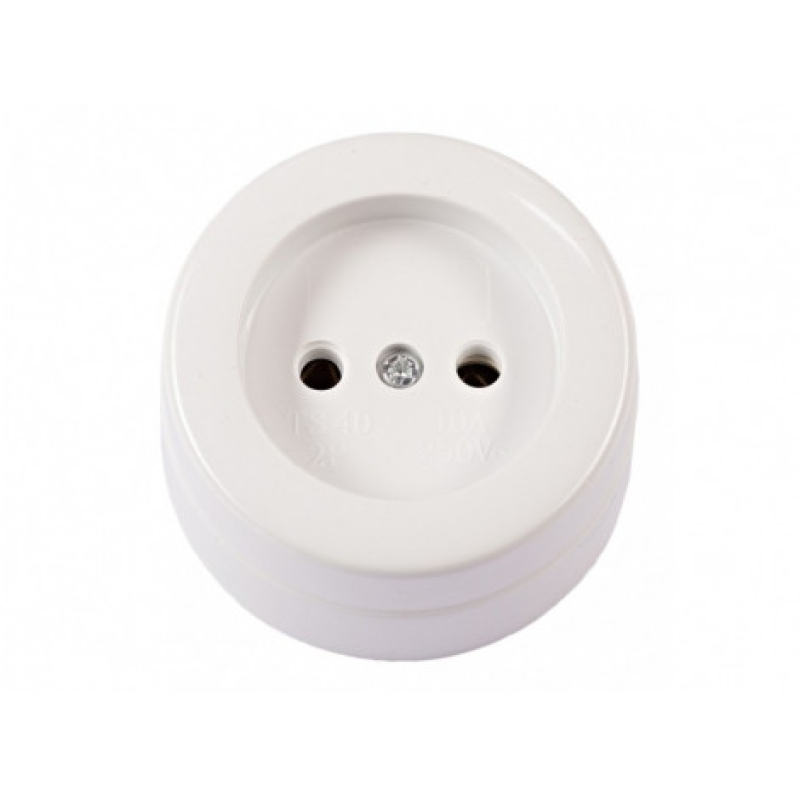Розетка накладна без/зем кругла LUXEL 1029