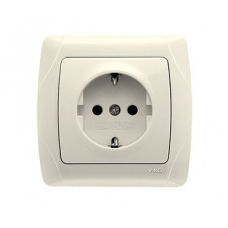 Розетка 1 сккр з/зем Кармен крем
