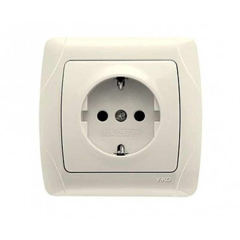 Розетка 1 сккр з/зем Кармен крем