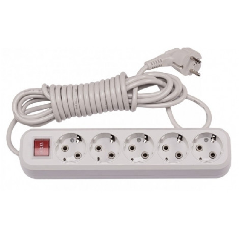 Подовжувач LUXEL 5 гнізд 3М з/зем вимикач 7273