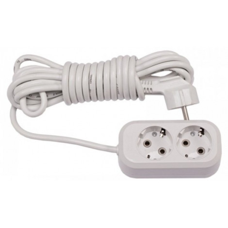 Подовжувач 2 гнізда 5М з/зем LUXEL 7115