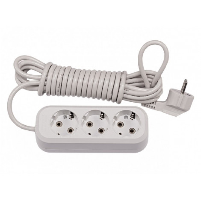 Подовжувач 3 гнізда 5М з/зем LUXEL 7135