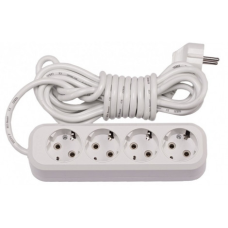 Подовжувач 4 гнізда 5М з/зем LUXEL 7155