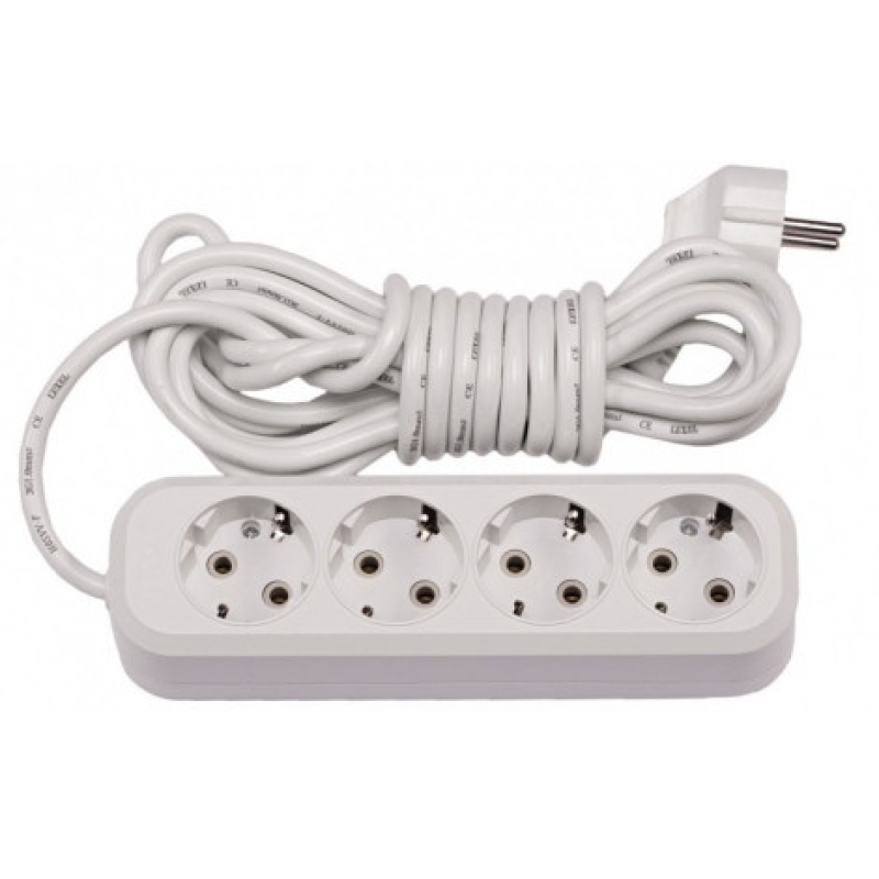 Подовжувач 4 гнізда 5М з/зем LUXEL 7155