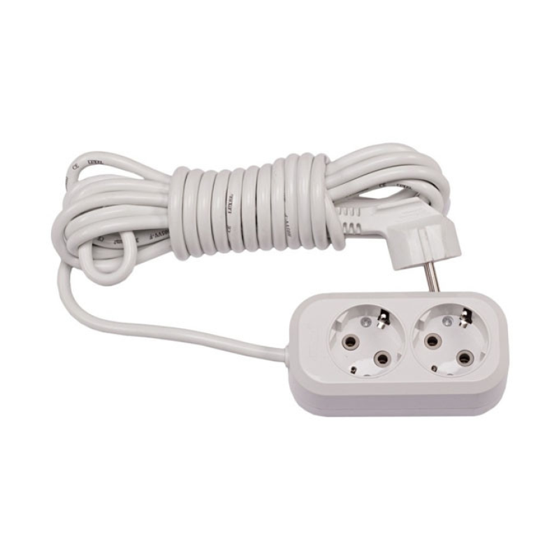 Подовжувач 2 гнізда з/зем 3м AURA LUXEL 7313