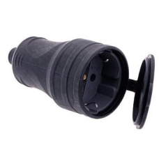 Штепсельне гніздо із заземленням каучукове FAR