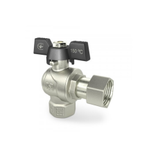 Кран Кутовий з накидною гайкою Raftec ВВ 3/4“ Чорний метелик DRBZ2