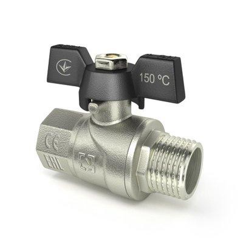 Кран Кульовий Raftec ЗВ 3/4“ Чорний метелик DRB21