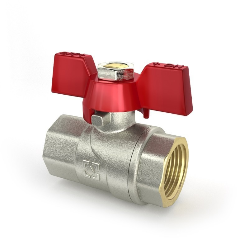 Кран Кульовий Raftec ВВ 1“ Червоний метелик CBB-03