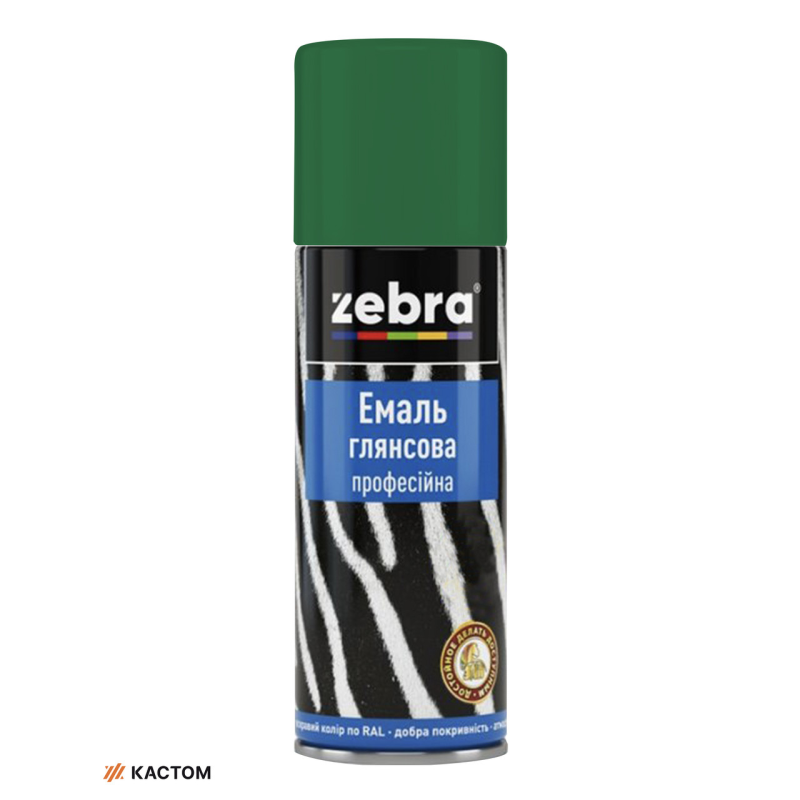 Емаль глянсова професійна 400мл ZEBRA 186 RAL6029 Зелений