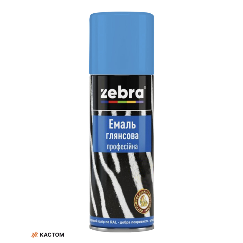 Емаль глянсова професійна 400мл ZEBRA 204 RAL5015 Блакитний