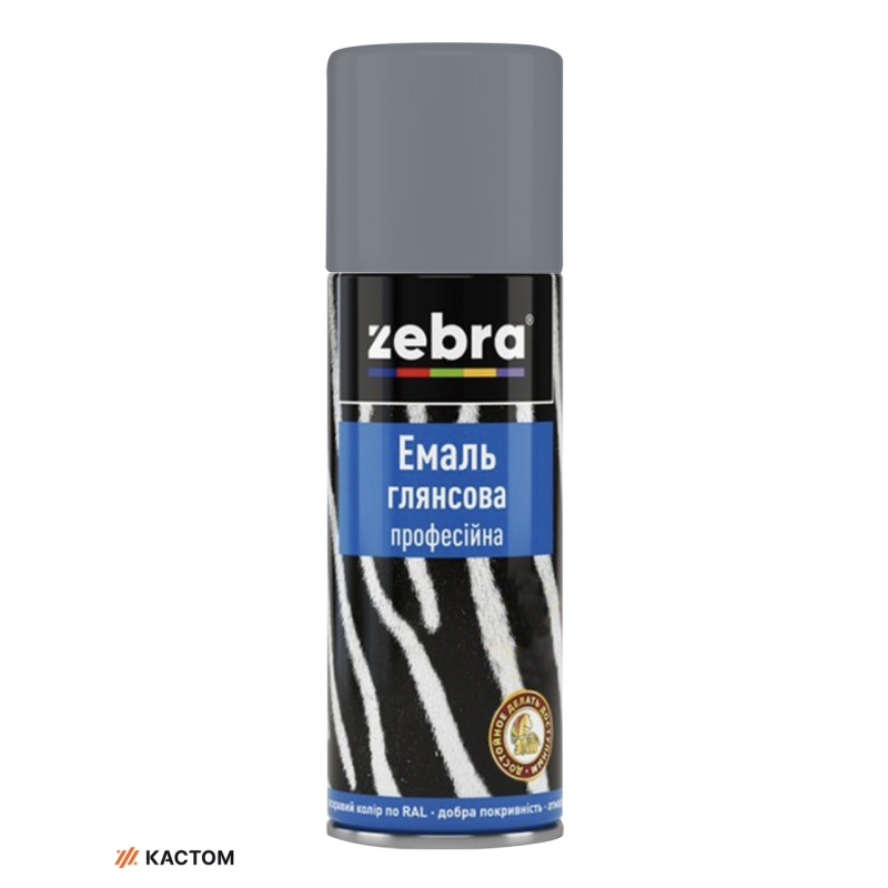 Емаль глянсова професійна 400мл ZEBRA 334 RAL7046 Сірий