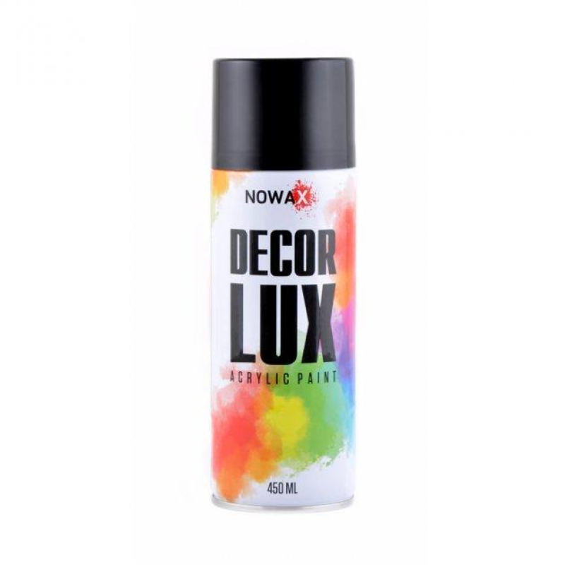 Емаль Акрилова глянсова жаростійка 450мл NOWAX Decor Lux чорний NX48037