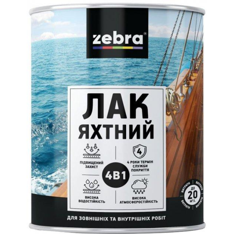 Лак яхтний глянсовий 0,45л TM ZEBRA