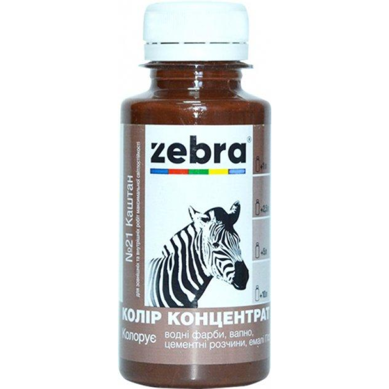 Колер концентрат ЗЕБРА 100мл 621 Каштан