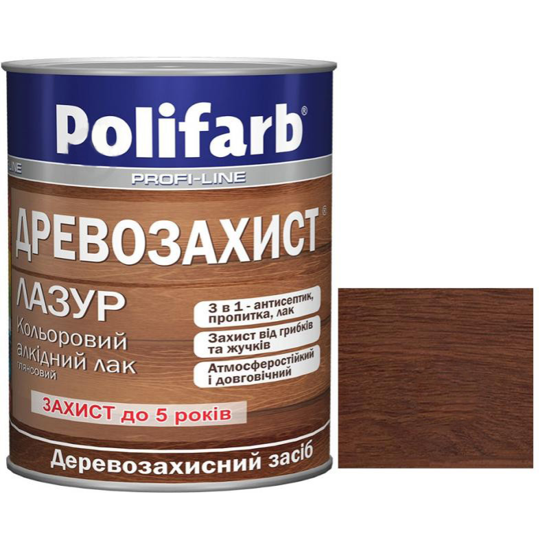 Polifarb Лазур деревозахисна каштан 0,7 кг
