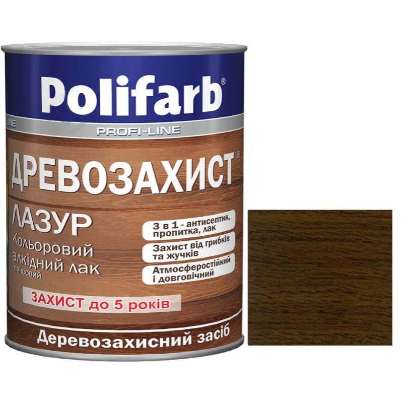 Polifarb Лазур деревозахисна темний дуб 0,7 кг