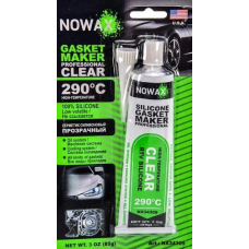Герметик NOWAX високотемпературний 100% силіконовий прозорий 85г +290°С NX34309