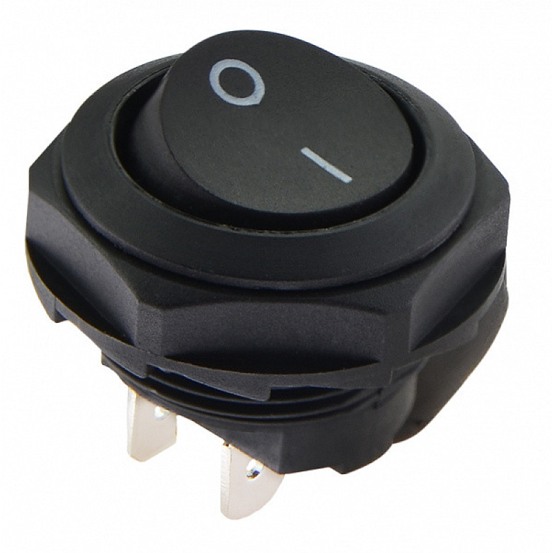 KCD1-7-101Y B/B    Перемикач 1 клав. круглий чорний