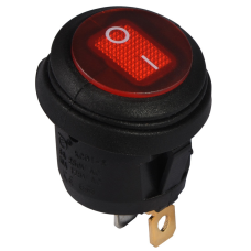 KCD1-5-101NW R/B 220V Перемикач 1 клав.круг.вологозах.червоний з підсвіч.