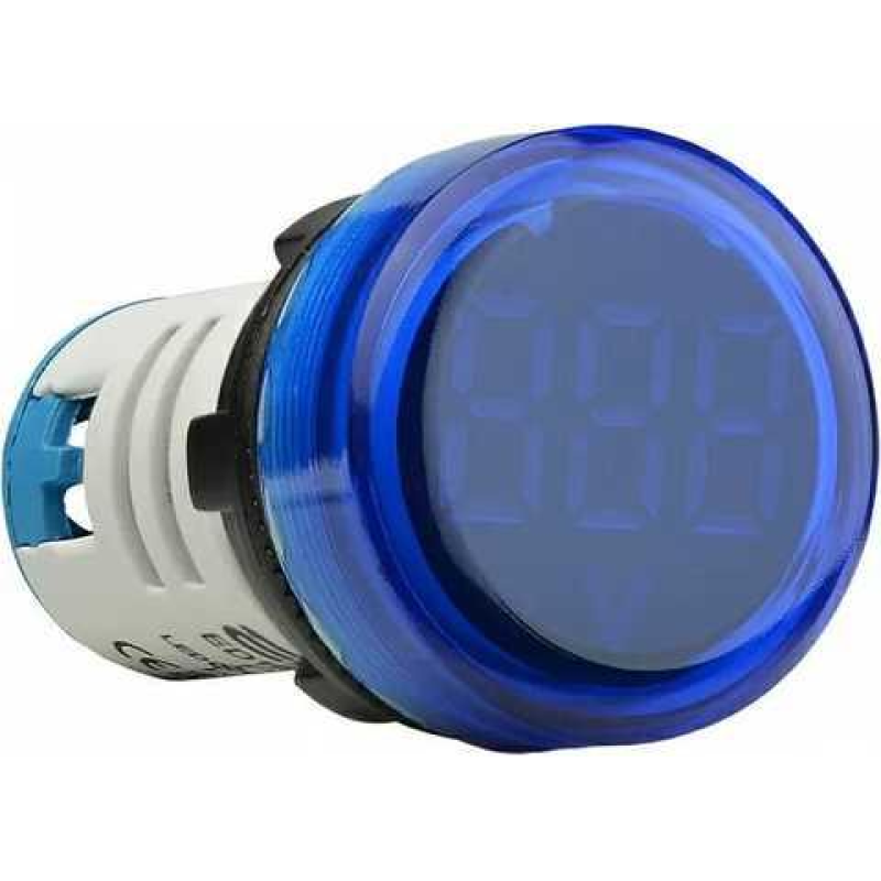 Круглий цифровий вимірювач напруги ED16-22 VD 30-500В АС (синій)