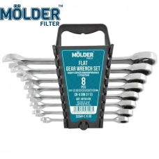 Набір ключів комбінованих MOLDER з трещіткою CR-V, 8шт 8-19 мм 72-зуб