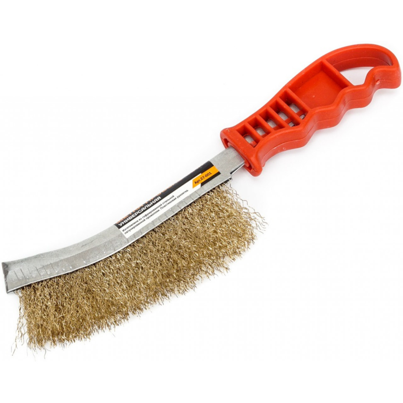 Щітка по металу латунна плас. ручка POLAX