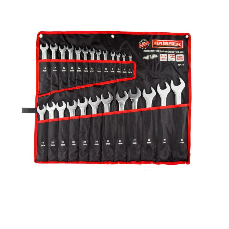 Набір ключів комбін.25шт (6-28,30,32мм) Haisser 48430