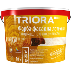 Фарба фасадна 10л латексна з підвищеною покриваністю ТМ TRIORA