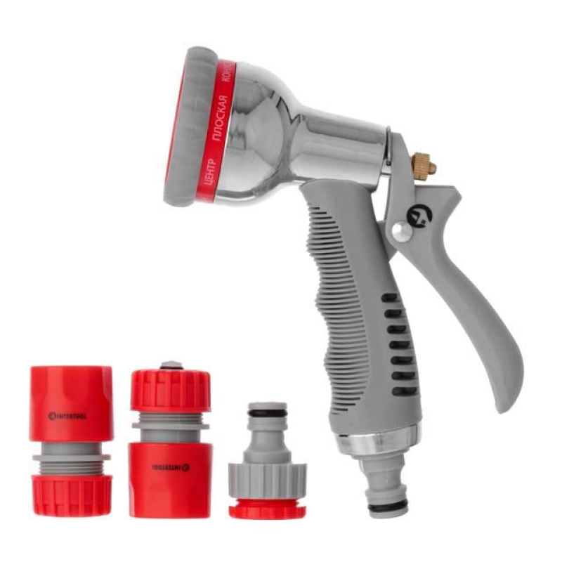 Пістолет-розпилювач Intertool 8 режимів 1адаптер 2конектора GE-0005