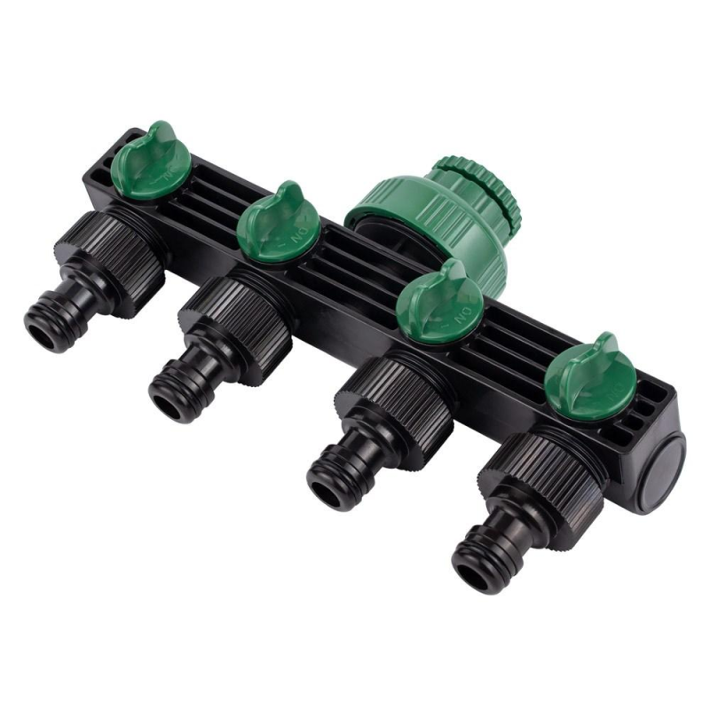 Кран розподільний з адаптерами 1/2“ 4 виходи ВР 1/2“х3/4“ (ABS) Grad 5016905