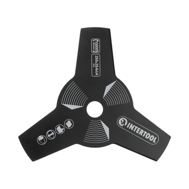 Ніж для тримера 3 зуби 255х25,4х1,4мм Intertool DT-2250
