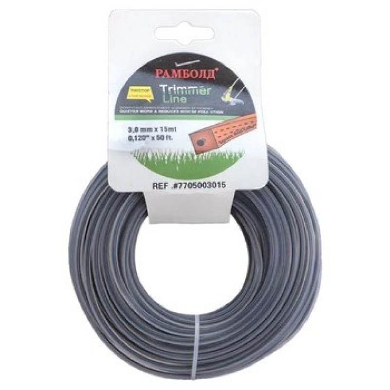 Ліска для тримерів з тросом 3,0мм х 15м Рамболд 1537SE