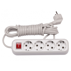 Подовжувач LUXEL 4 гнізда 3М з/зем вимикач 7253