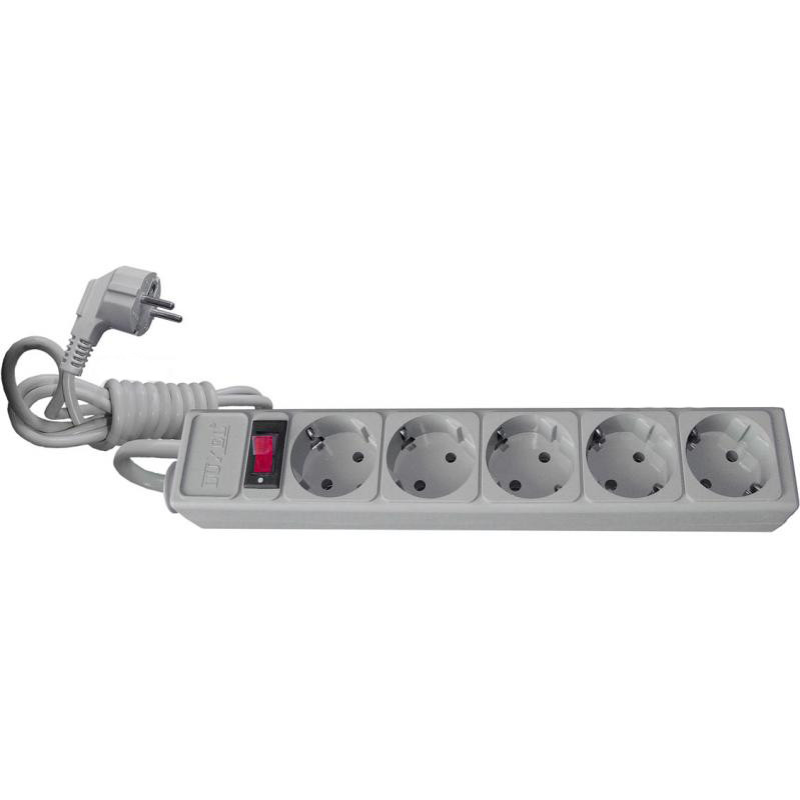 Подовжувач-фільтр мережевий LUXEL 5 гнізд 3М з/зем вимикач 4403