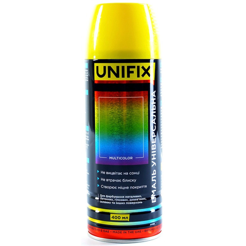 Емаль акрилова 400мл Unifix RAL 1018 Жовтий цинковий