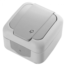 Розетка 1 зовнішня з/зем з кришкою