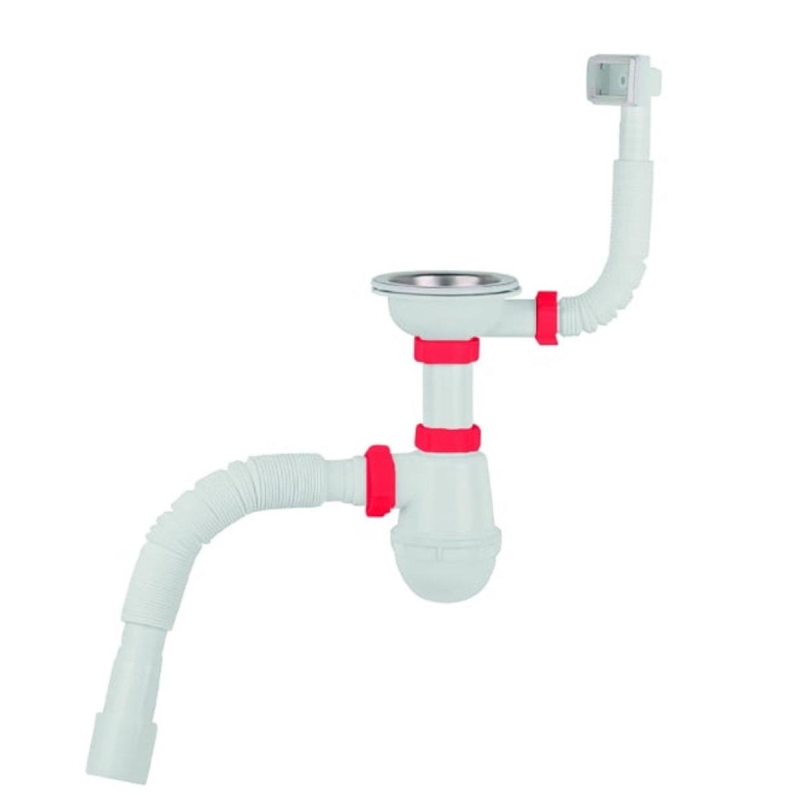 Сифон для кухні 120мм і з гнучким переливом Polmark PM 40 SF 20 05