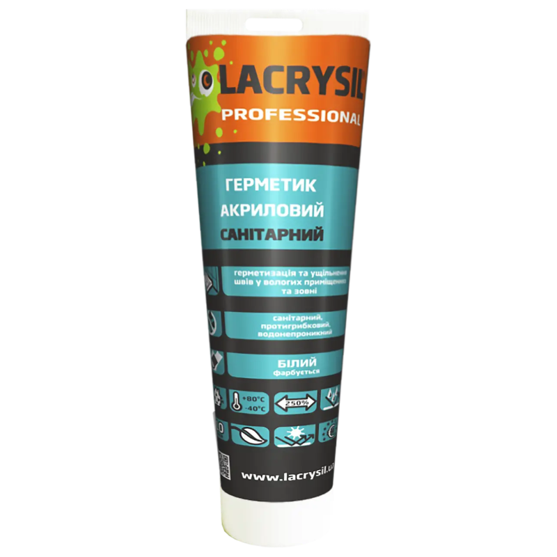 Герметик акриловий санітарний білий Lacrysil 0,15мл