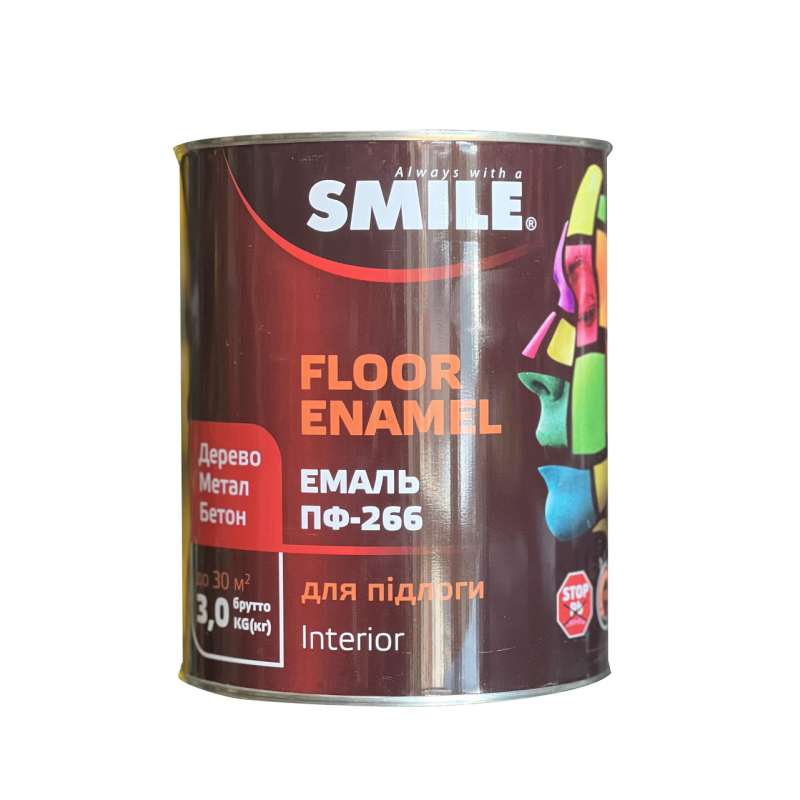 Емаль ПФ-266 червоно-коричнева 2,8кг Смайл