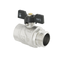 Кран Кульовий Raftec ЗВ 1“ Чорний метелик DRB31