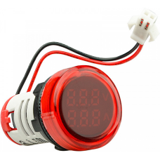 Круглий цифровий вимірювач струму+напруги  ED16-22 VAD 0-100A, 50-500В (червоний)