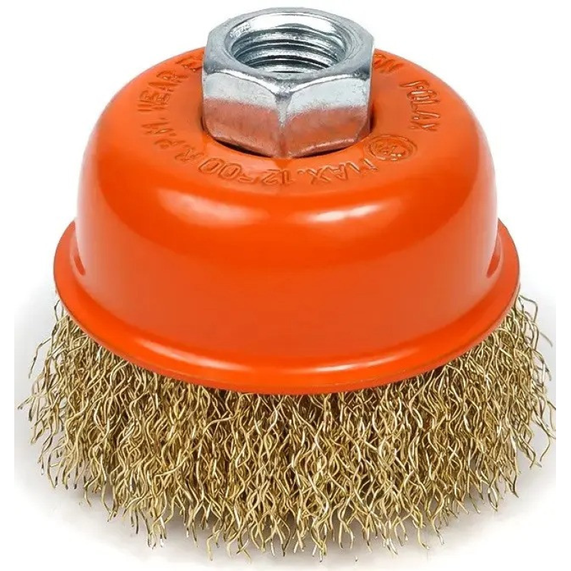 Щітка чашкова для УШМ 65мм латунний дріт М14 POLAX 54-175